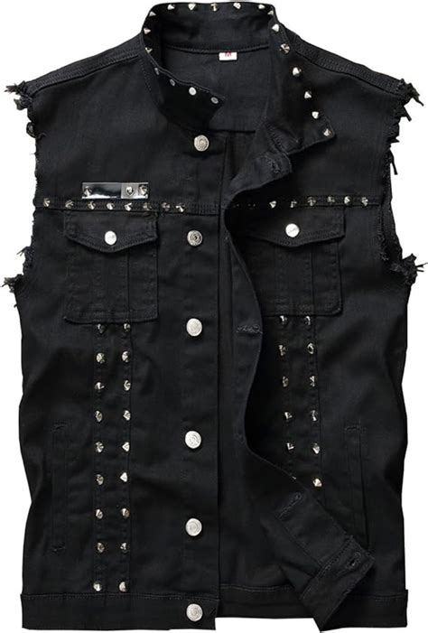 punk jean jacket|punk sleeveless denim jacket.